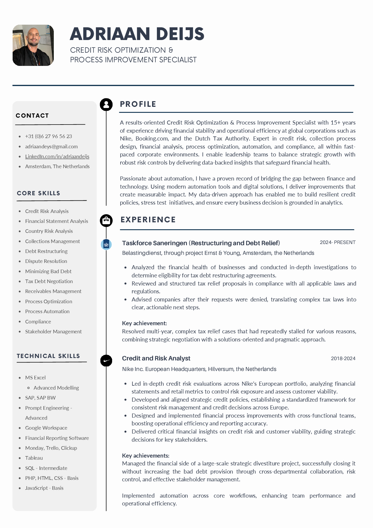 CV Adriaan Deijs (English) — page 1